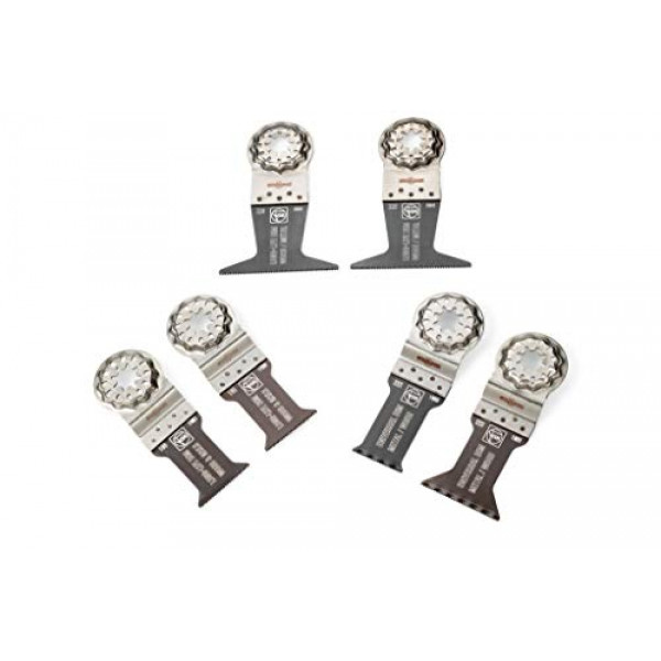 FEIN 35222967010 Lo mejor de E-Cut Starlock Herramientas multifunción de inmersión para madera y metal / Herramientas multifunción / Hojas de sierra para madera y metal Paquete de 6