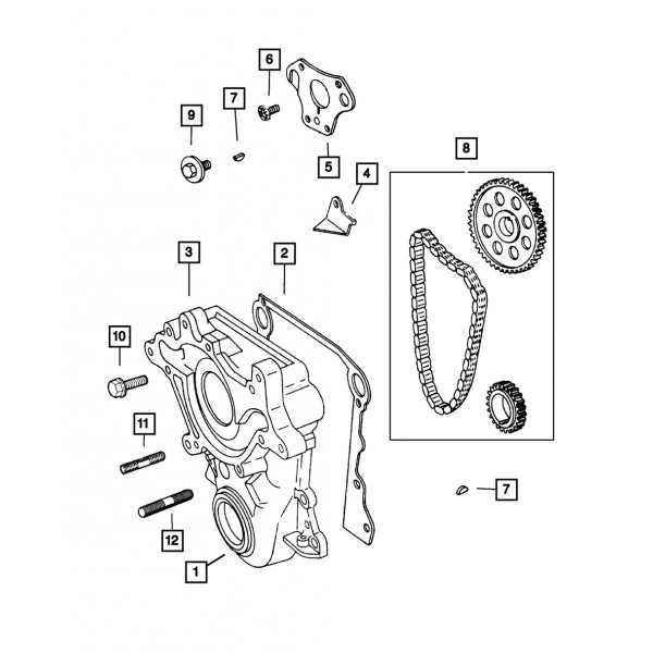 Paquete de cubierta de sincronización del motor genuino MOPAR 4897723AA