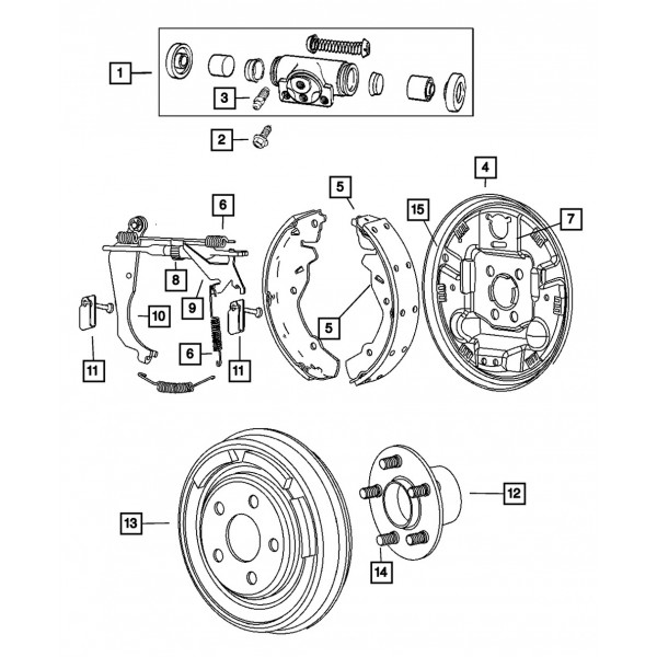Buje y cojinete de freno genuino Mopar 5105770AG