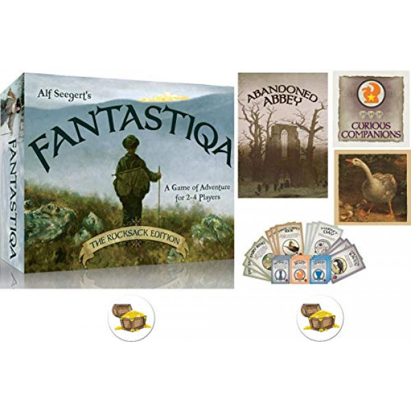 Paquete Fantastiqa de juego básico de mochila más 4 expansiones y 2 botones de cofre del tesoro ...