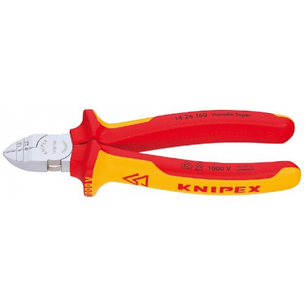 Herramientas KNIPEX - Alicates de corte diagonal con separador, aislado de 1000 V (1426160)