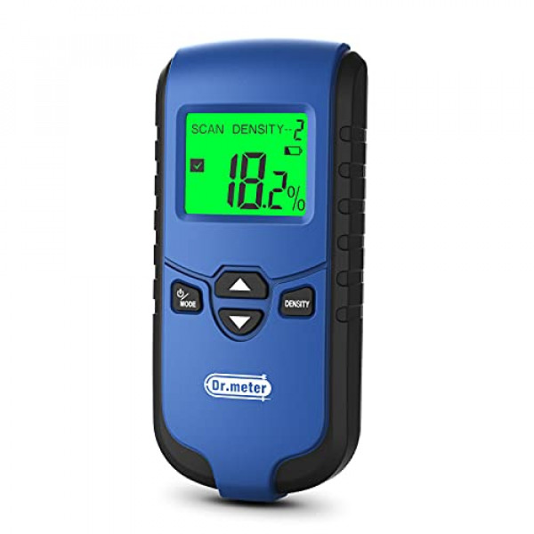 Medidor de humedad de madera sin clavijas Dr.meter, detector de humedad no destructivo para leña de madera, escáner de sensor digital con rango de medición del 4% -80%