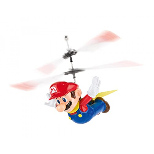Carrera RC - Capa voladora con licencia oficial Super Mario 2.4GHz 2 canales Recargable Control remoto Helicóptero Drone Juguete con sistema de giro fácil de volar