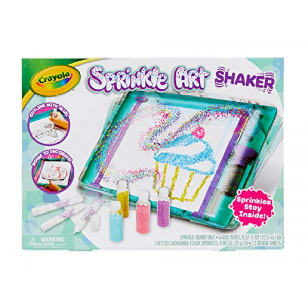 Crayola Sprinkle Art Shaker, Rainbow Arts and Crafts, regalos para niñas y niños, edades 5, 6, 7, 8