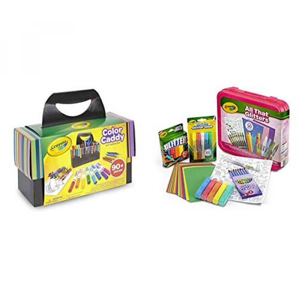 Crayola Color Caddy, set de arte, suministros para manualidades, regalo para niños y todo lo que brilla, juego de colorear, juguetes, regalo para niños a partir de 5 años