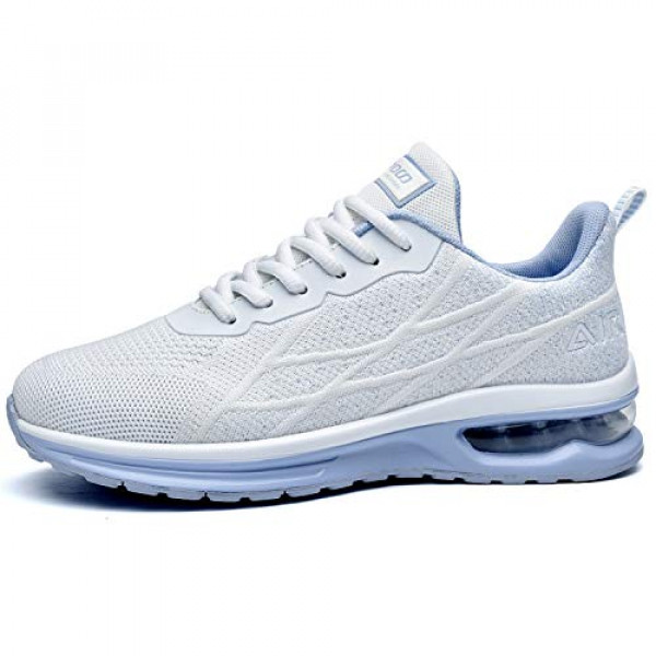 GANNOU Zapatillas deportivas para correr con aire para mujer para deportes, gimnasio, jogging, tenis y fitness - Tamaño 10.5 - Azul claro