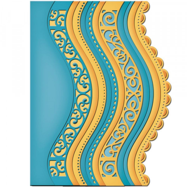 Troquel de fronteras de Spellbinders ~ A2 BORDES CURVADOS DOS ~ S5-201 ~ Creador de cartas