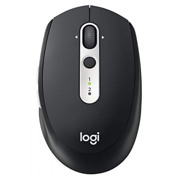 Mouse inalámbrico para múltiples dispositivos Logitech M585: controle y mueva texto / imágenes / archivos entre 2 computadoras Windows y Apple Mac y laptops con Bluetooth o USB, duración de la batería de 2 años, grafito