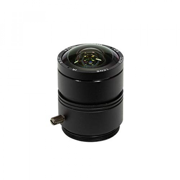 Arducam Lente CS ultra gran angular de 120 grados para cámara Raspberry Pi HQ, longitud focal de 3,2 mm con enfoque manual