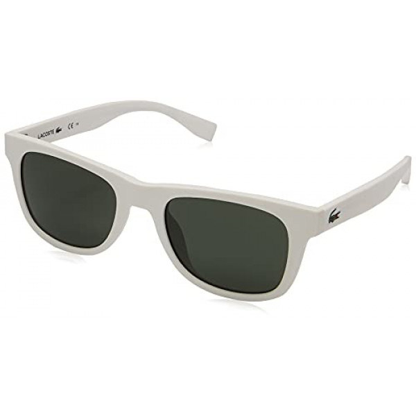 Gafas de sol rectangulares Lacoste L790S, blanco mate / verde, 52 mm