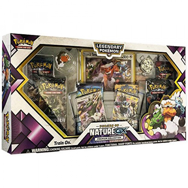 Pokémon TCG: Forces of Nature GX Colección Premium | Juego de cartas coleccionables | Incluye 2 promociones de papel de aluminio ultra raras de Tornadus-GX y Thundurus-GX, 6 paquetes de refuerzo, pin de coleccionista, moneda y más.