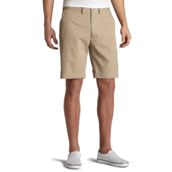 Pantalones cortos chinos de sarga de algodón grandes y altos de Nautica para hombre, color caqui verdadero, 60 W