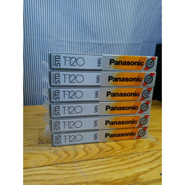 Panasonic premium std t-120 vhs paquete de 6 cintas de video casete