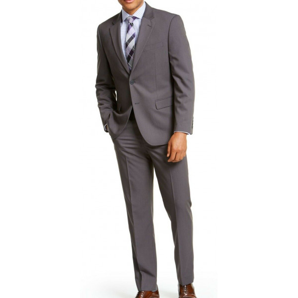 Nautica - Conjunto de traje para hombre, gris, talla 43, largo, moderno, elástico, 2 piezas $ 395 111