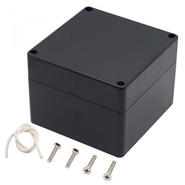 Caja de proyectos, Zulkit Caja de conexiones IP65 Cajas eléctricas de plástico ABS a prueba de agua Caja electrónica Caja negra 4.7 x 4.7 x 3.5 pulgadas (120 x 120 x 90 mm) (Paquete de 1)