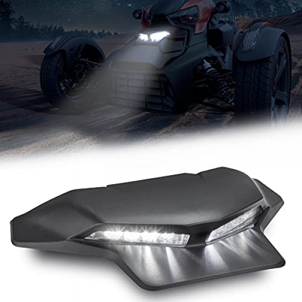 Kemimoto Ryker Kit de luz auxiliar LED compatible con Can Am Ryker Todos los modelos Panel de capó negro con luz de circulación diurna Reemplazo 21900848