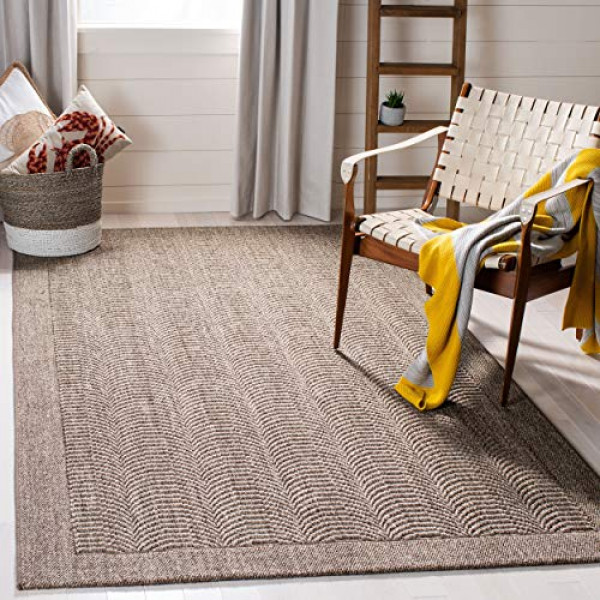 Safavieh Palm Beach Collection PAB322D Alfombra de área de yute y sisal, 3 'x 5', Plateado