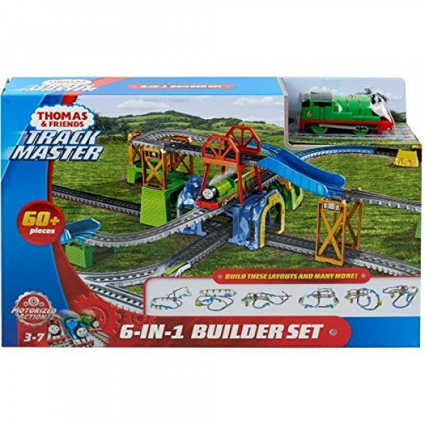 Thomas y sus amigos de Fisher-Price Trackmaster 6-in-1 Builder Set Thomas The Tank Engine Percy