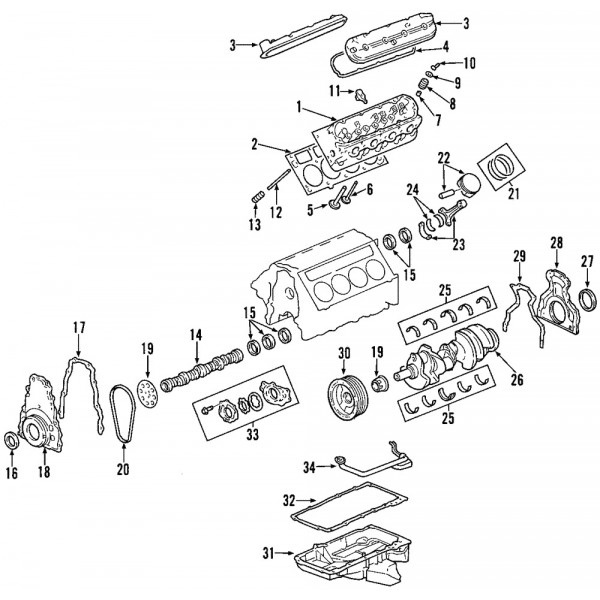 Pistón de motor genuino de GM 19207287