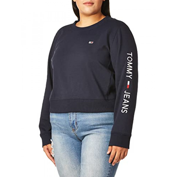 Tommy Hilfiger - Sudadera clásica con cuello redondo para mujer, Deep Sky Captainsmall, XS