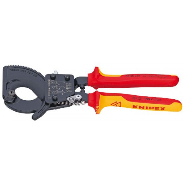 KNIPEX Tools - Cortacables, tipo trinquete, aislado de 1000 V (9536250SBA)