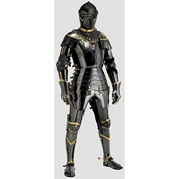 Traje de caballero medieval de armadura Combate Armadura de cuerpo completo Réplica de artesanía usable