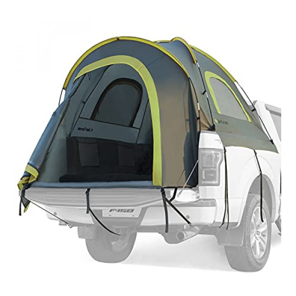 JoyTutus Tienda de campaña para camioneta, PU2000mm impermeable de doble capa para 2 personas, tienda de campaña portátil para camioneta, 5.5'-6' Preferido para acampar - Verde