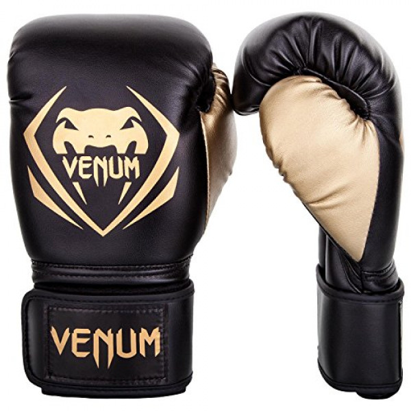 Guantes de boxeo Venum Contender - Negro/Dorado - 10 onzas