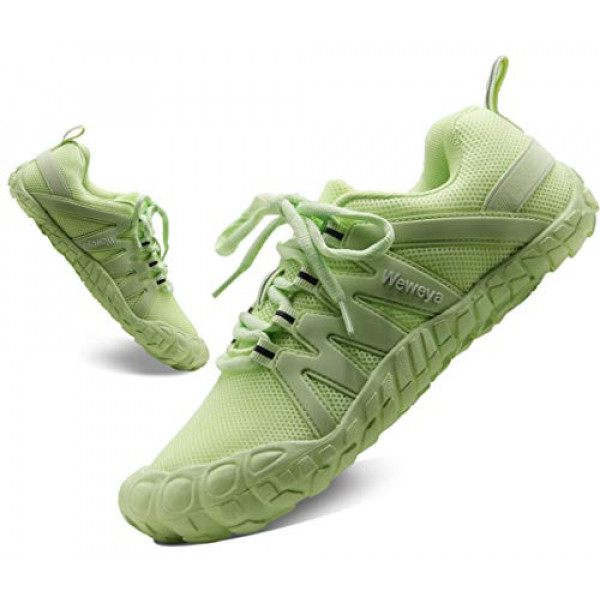 Zapatillas de correr minimalistas para mujer, zapatos descalzos, transpirables, ligeros, para escalada, con punta ancha, zapatillas verdes, talla EE. UU. 6 6,5