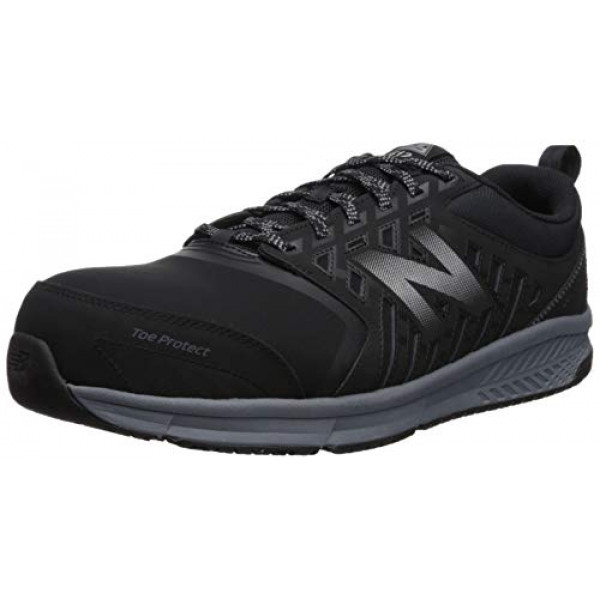 New Balance 412 V1, calzado industrial con punta de aleación para hombre, negro/plata, 11 M US