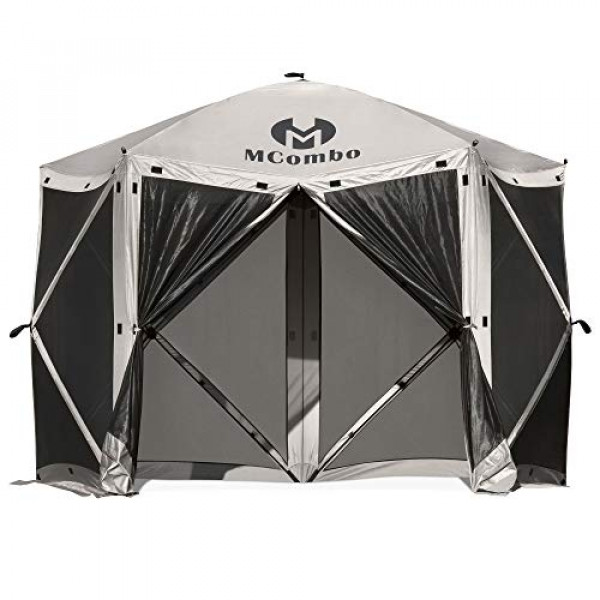 Mcombo - Toldo portátil para tienda de campaña desplegable de 5 lados, tienda de campaña para fiestas al aire libre (5-7 personas), 1024-5PC (bronceado)