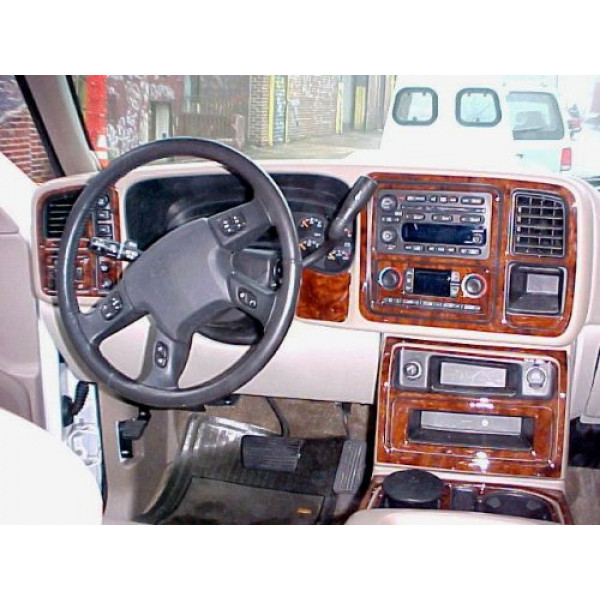 Chevrolet Chevy Silverado Interior BURL Wood Dash Trim KIT Set 2003 2004 2005 2006
