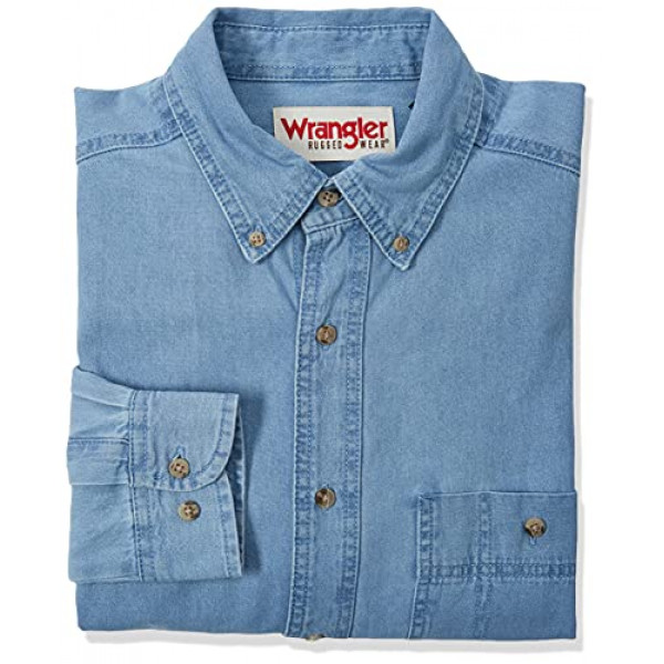 Wrangler Camisa de mezclilla para hombre, grande/alto