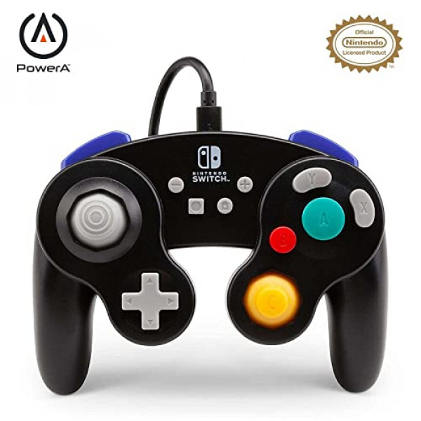 Mando con cable PowerA para Nintendo Switch: Estilo GameCube - Negro