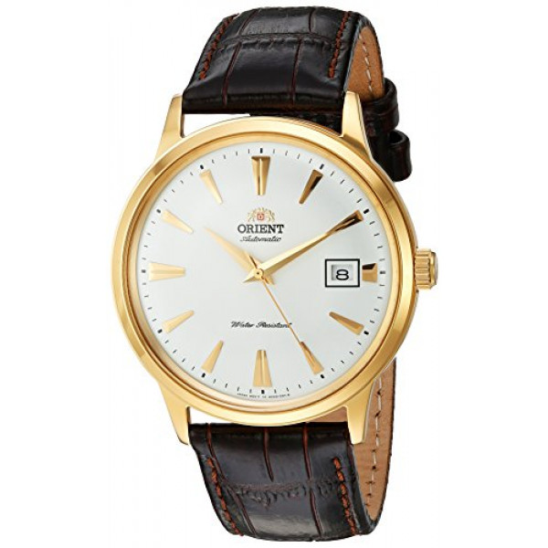 Orient Men's 2nd Gen. Bambino Ver. 1 Reloj Automático Japonés de Acero Inoxidable con Correa de Cuero, Marrón, 21 (Modelo: FAC00003W0)