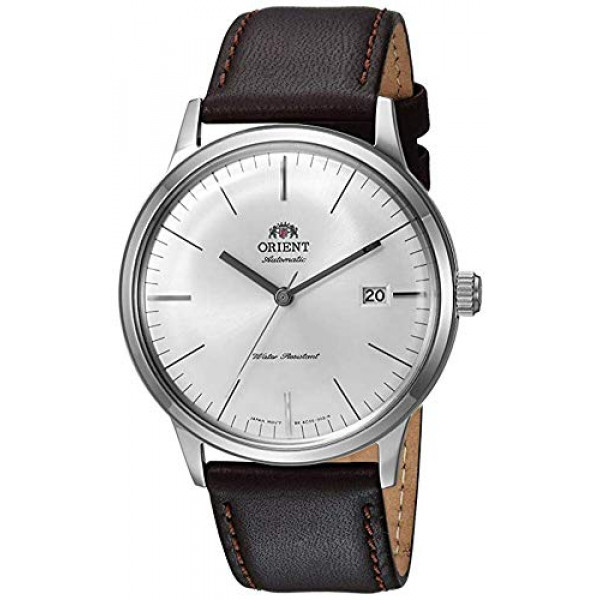 Orient Men's 2nd Gen. Bambino Ver. 3 Reloj Automático Japonés de Acero Inoxidable con Correa de Piel de Becerro, Marrón, 21 (Modelo: FAC0000EW0)