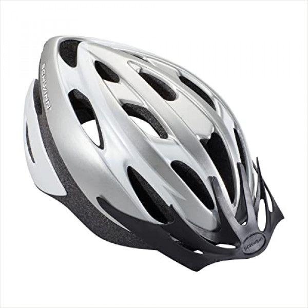 Schwinn Thrasher Casco de Bicicleta, Diseño Ligero Microshell, con Luz Trasera, Adulto, Gris