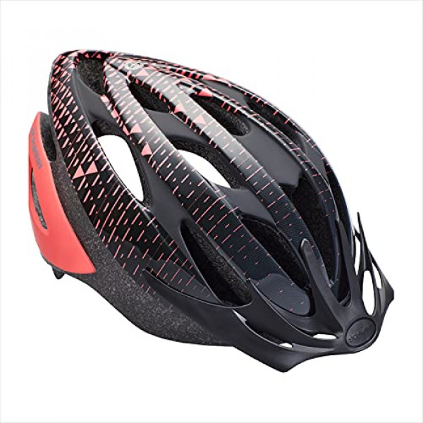 Schwinn Thrasher Casco de Bicicleta, Diseño Liviano Microshell, con Luz Trasera, Adulto, Rosa Coral/Gris