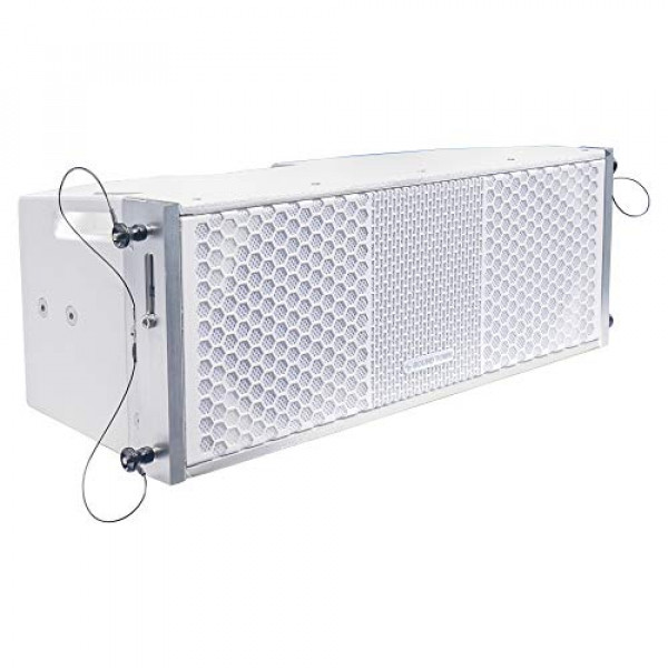 Sound Town ZETHUS Series Sistema de altavoces de matriz lineal de 2 x 8 con controlador de compresión de titanio, blanco (ZETHUS-208WV2)