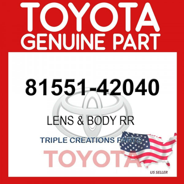 GENUINO Toyota 81551-42040 LENTE Y CUERPO, LÁMPARA DE COMBINACIÓN TRASERA, RH 8155142040 OEM