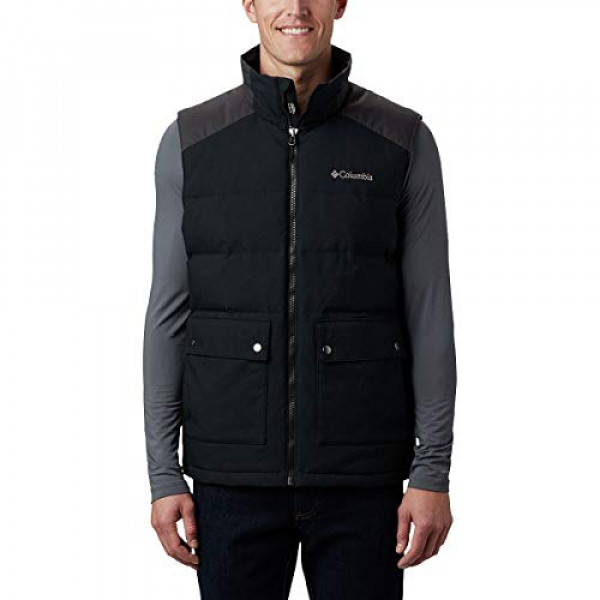 Chaleco Columbia Challenger de invierno para hombre, negro, tiburón, mediano