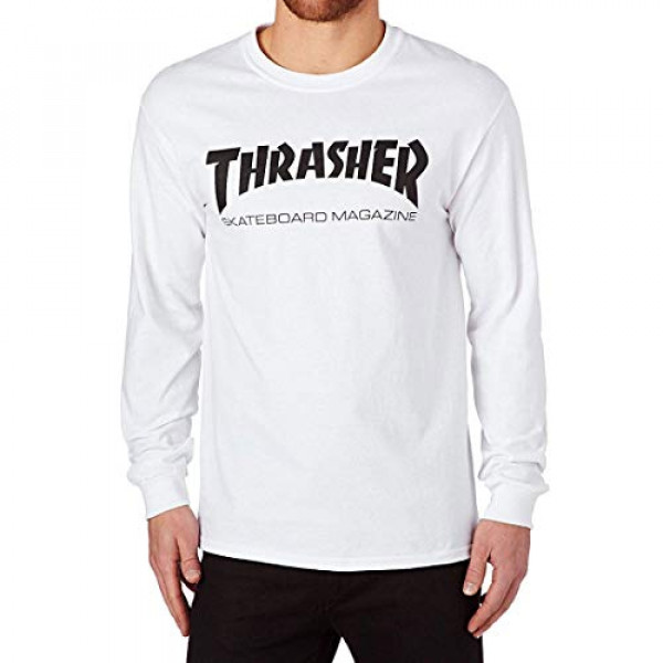 Thrasher Skate Mag Camiseta de manga larga grande blanca