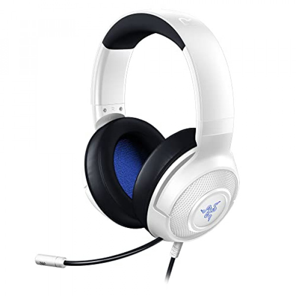 Auriculares ultraligeros para juegos Razer Kraken X: Sonido envolvente 7.1 - Marco de aluminio ligero - Micrófono cardioide flexible - para PC, PS4, PS5, Switch, Xbox One, Xbox Series X y S, Móvil - Blanco