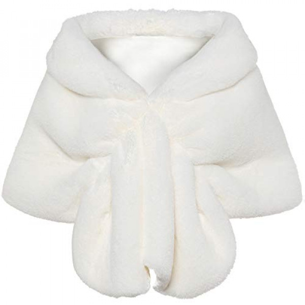 BABEYOND - Chal de cuello de piel sintética para mujer, bufanda de piel sintética, capa de noche para abrigo de invierno