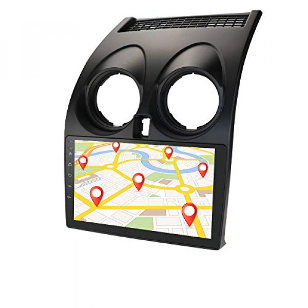 Hizpo - Estéreo de coche con pantalla táctil de 9 pulgadas para Nissan Qashqai 2006-2013, radio de coche de doble DIN, compatible con navegación GPS, radio Bluetooth, cámara de respaldo, Mirror-Link, DVR, TPMS, OBD2, SWC, reproductor de vídeo musical