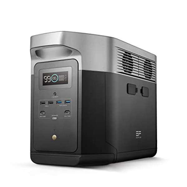 Estación de energía portátil EF ECOFLOW DELTA Max (2000), capacidad ampliable de 2016 Wh con 6 salidas de CA de 2400 W, generador solar (panel solar no incluido) para respaldo en el hogar, emergencia, campamento al aire libre