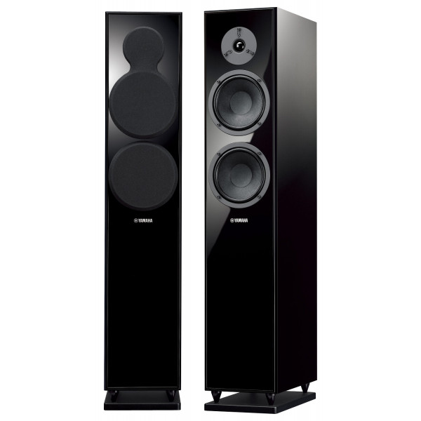 Yamaha - Altavoz de suelo dual de 6-1/2 y 2 vías (cada uno) - Negro piano