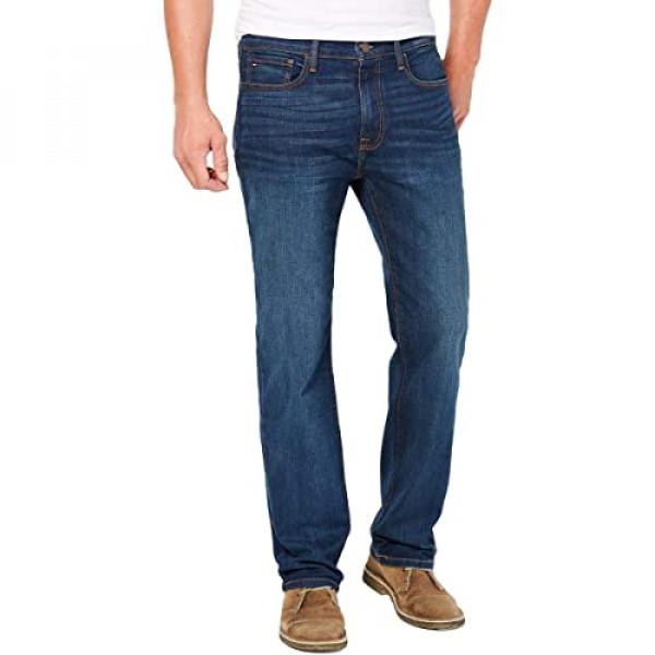 Tommy Hilfiger Thd Relaxed Fit Jeans para Hombre, Lavado Oscuro, 38W x 34L US