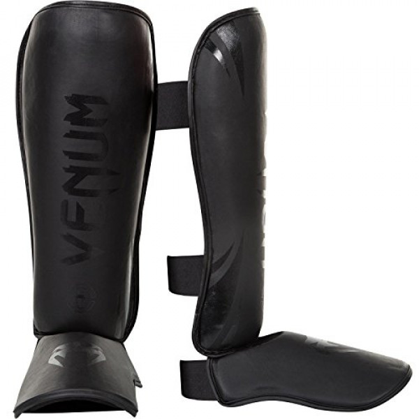 Venum Challenger Standup Shinguards, Negro/Negro, Mediano