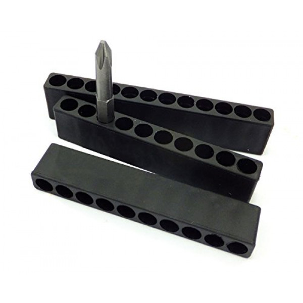 Toolcool 10 piezas 10 agujeros vástago hexagonal destornillador soporte plástico destornillador cabeza caja de almacenamiento